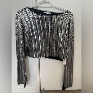 Zara Long Sleeve Sequin Shirt